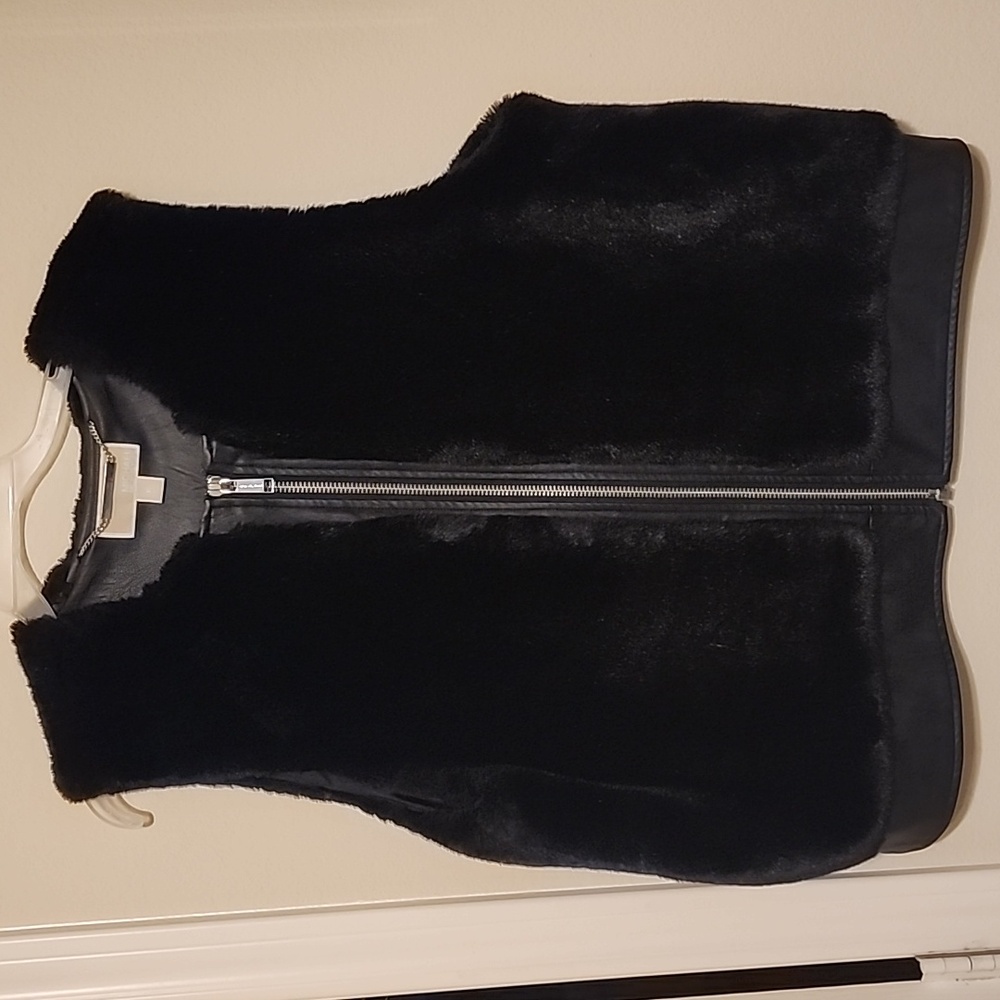 Michael Kors Faux Rabbit fur vest black